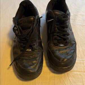 Nike Air Force 1 Men's Black Leather Sneakers